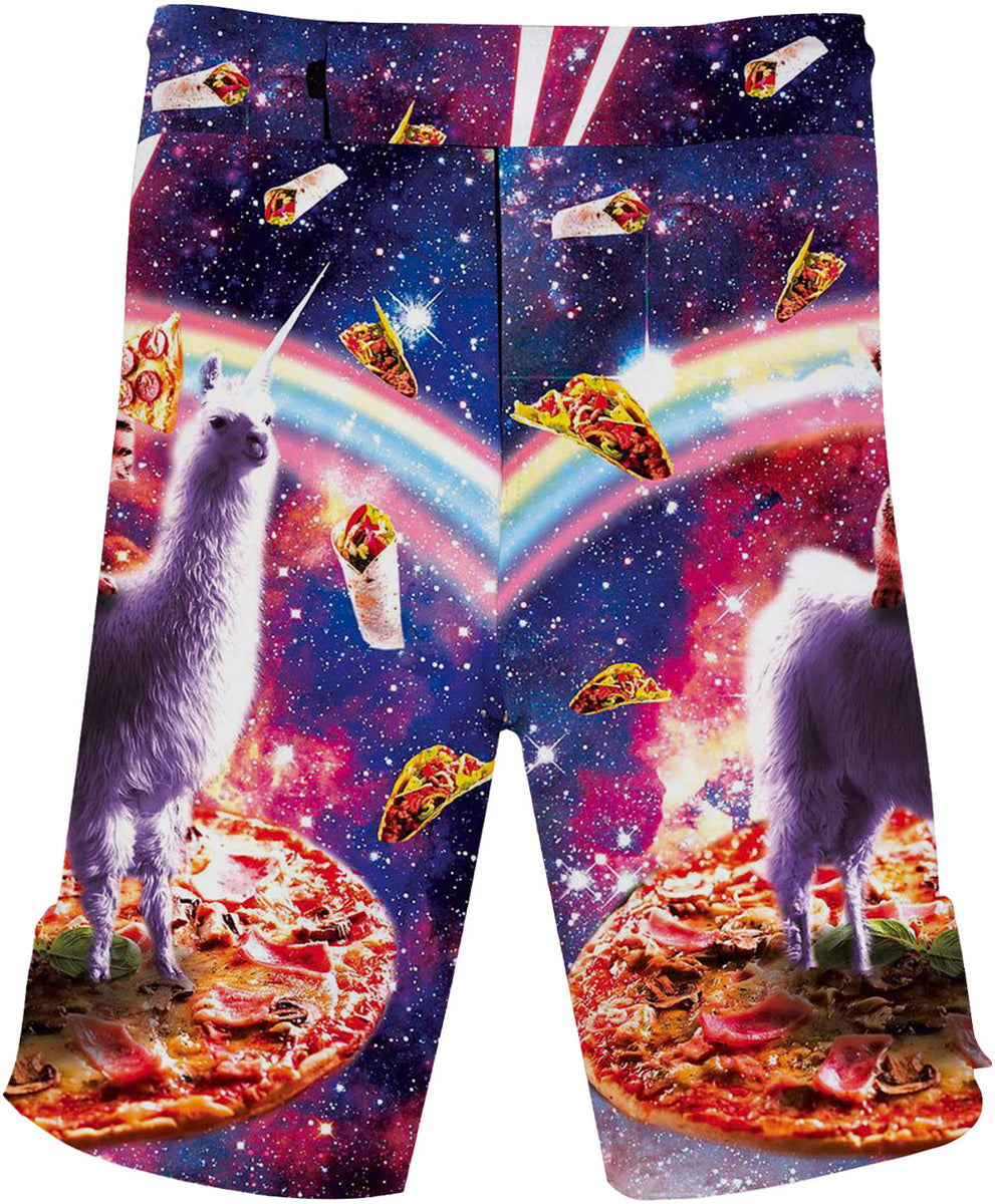 Kids Funny Laser Eyes Cat Galaxy Rash Guard NOGI BJJ Spats Set