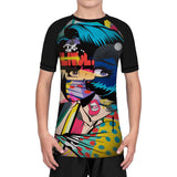 Cartoon Pop Art Full Printing Youth Boys Kids Girls UV/Sun Protection Short Sleeve BJJ Rash Guard