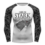 Game of Thrones House Stark Winter Is Coming Compression Training Rash Guard for MMA BJJ Wrestling