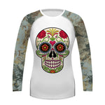 Sugar Skull Women's Long Sleeve UV Protection Activewear Sports Shirts Rash Guard