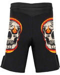 Fire Eyes Skull Mens Gym Workout BJJ Shorts