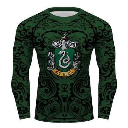 Slytherin Harry Potter Longsleeve Running Baselayer Compression Shirt