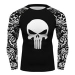 Totem Bones Skull Gym Sport Compression Shirt Rash Guard