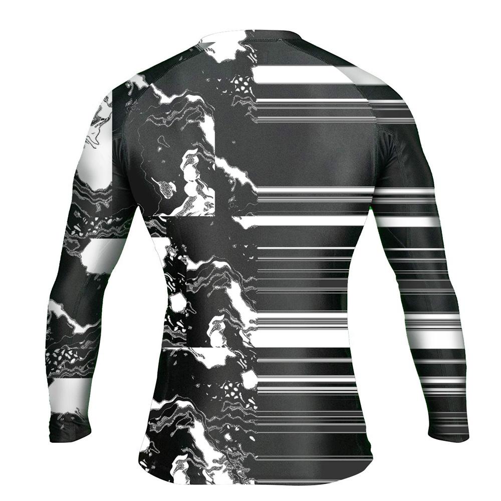 Black Gang Jiu Jitsu Rash Guard Long Sleeve [WHITE X BLACK]